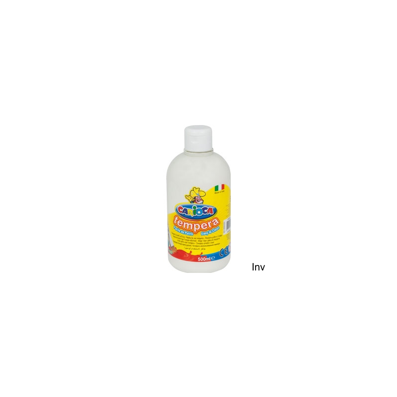Farba tempera biała 500 ml Carioca do malowania na porowatych powierzchniach