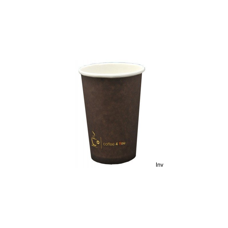 Kubek papierowy 250 ml z nadrukiem COFFEE 4 YOU, opakowanie 100 sztuk, Papstar