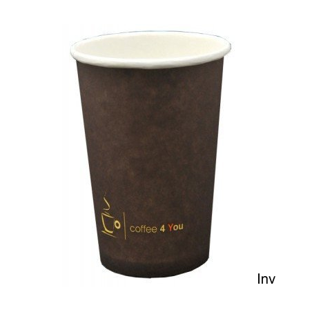 Kubek papierowy 250 ml z nadrukiem COFFEE 4 YOU, opakowanie 100 sztuk, Papstar