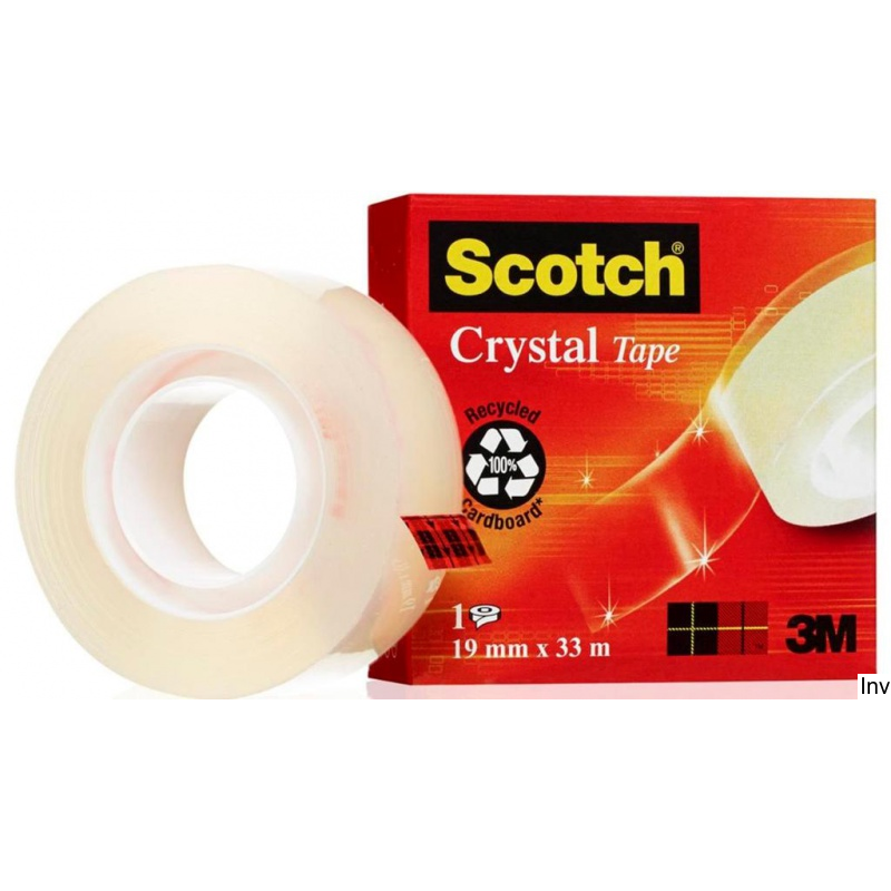 Taśma biurowa Scotch 3M Crystal Clear 19mm x 33m, transparentna, w pudełku