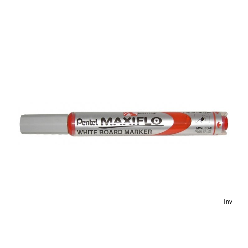 Marker suchościeralny czerwony Pentel Maxiflo z tłoczkiem, 4,0 mm, 1200 m linii pisania