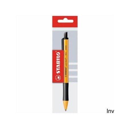 Długopis Stabilo POINT Ball 6030/46 czarny z gumką 0,6 mm