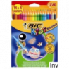 Kredki Bic EVOLUTION STRIPES 14 sztuk + 4 sztuki, bezdrzewne, do rysowania i kolorowania dla dzieci powyżej 5 roku życia