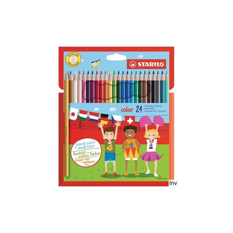 Kredki COLOR 24 sztuki w pudełku z zawieszką STABILO