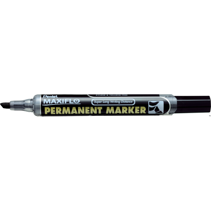 Marker permanentny czarny ścięty z tłoczkiem Pentel MAXIFLO NLF60 2,0-4,5 mm 1100 m