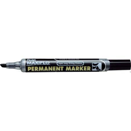 Marker permanentny czarny ścięty z tłoczkiem Pentel MAXIFLO NLF60 2,0-4,5 mm 1100 m