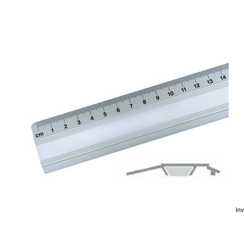 Linijka aluminiowa biurowa 50 cm z antypoślizgową wkładką Leniar