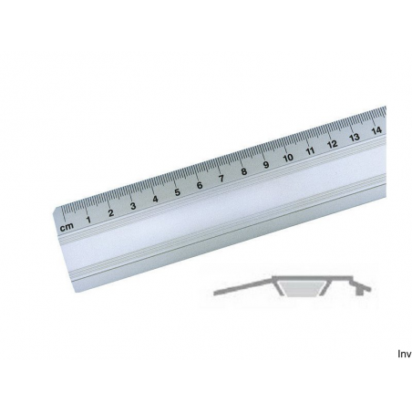 Linijka aluminiowa biurowa 50 cm z antypoślizgową wkładką Leniar