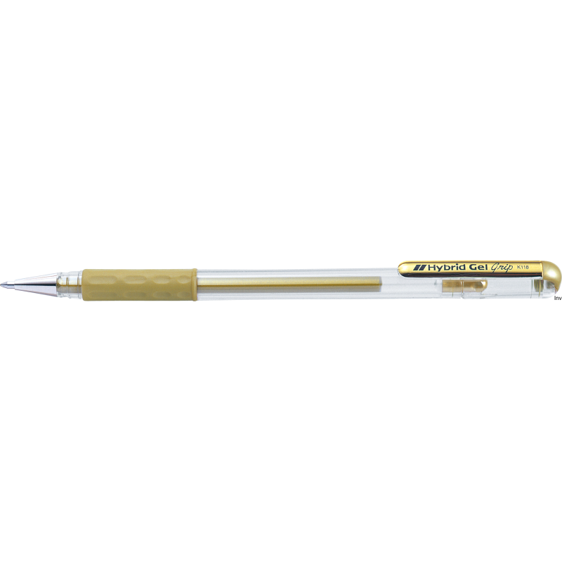 Długopis żelowy 0,8 mm złoty Pentel Hybrid Gel Grip do ozdabiania i dekorowania