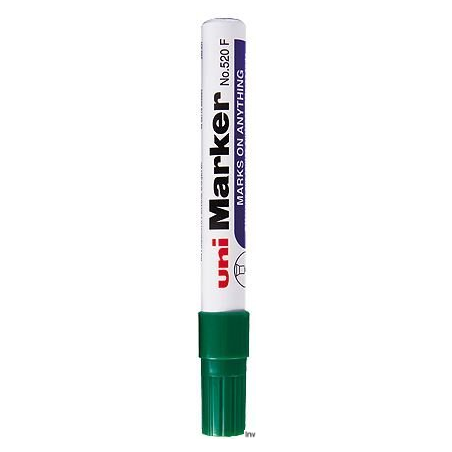 Marker permanentny Uni NO-520 okrągły zielony 1-3 mm, szybkoschnący, ekologiczny, na bazie alkoholu