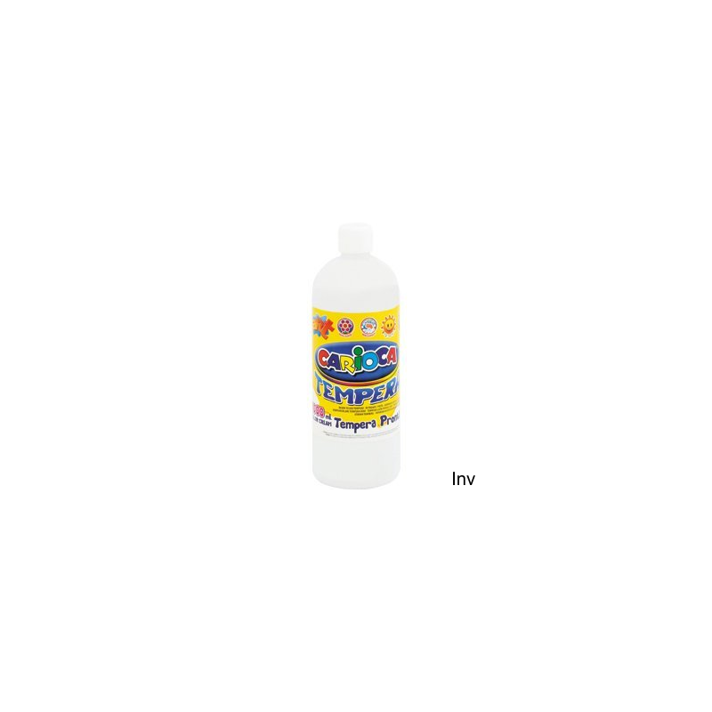 Farba tempera Carioca 1000 ml, biały, wodorozcieńczalna, do malowania na papierze, kartonie, drewnie