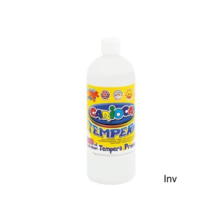 Farba tempera Carioca 1000 ml, biały, wodorozcieńczalna, do malowania na papierze, kartonie, drewnie