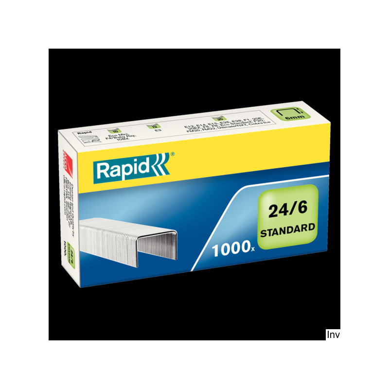 Zszywki Rapid Standard 24/6, 1000 sztuk, powłoka galwaniczna, odporne na korozję
