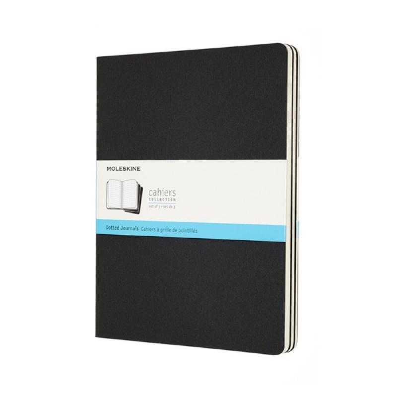 Zestaw 3 Zeszytów MOLESKINE Cahier Journals XL (19x25cm) w kropki, 120 stron, czarny