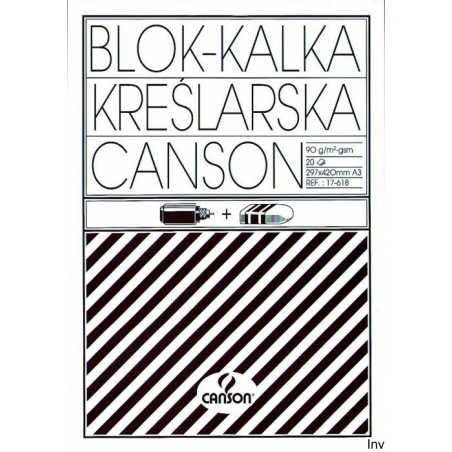 Kalka kreślarska A3 90g/m² 20 arkuszy Canson - przezroczysta, gładka, odporna na drapanie i wymazywanie