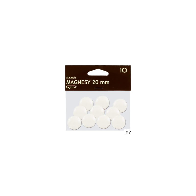 Magnesy magnetyczne 20 mm biały Grand, opakowanie 10 sztuk