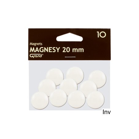 Magnesy magnetyczne 20 mm biały Grand, opakowanie 10 sztuk