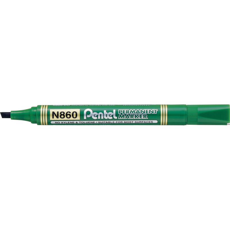 Marker permanentny zielony ścięta końcówka 1,2-4,5 mm Pentel