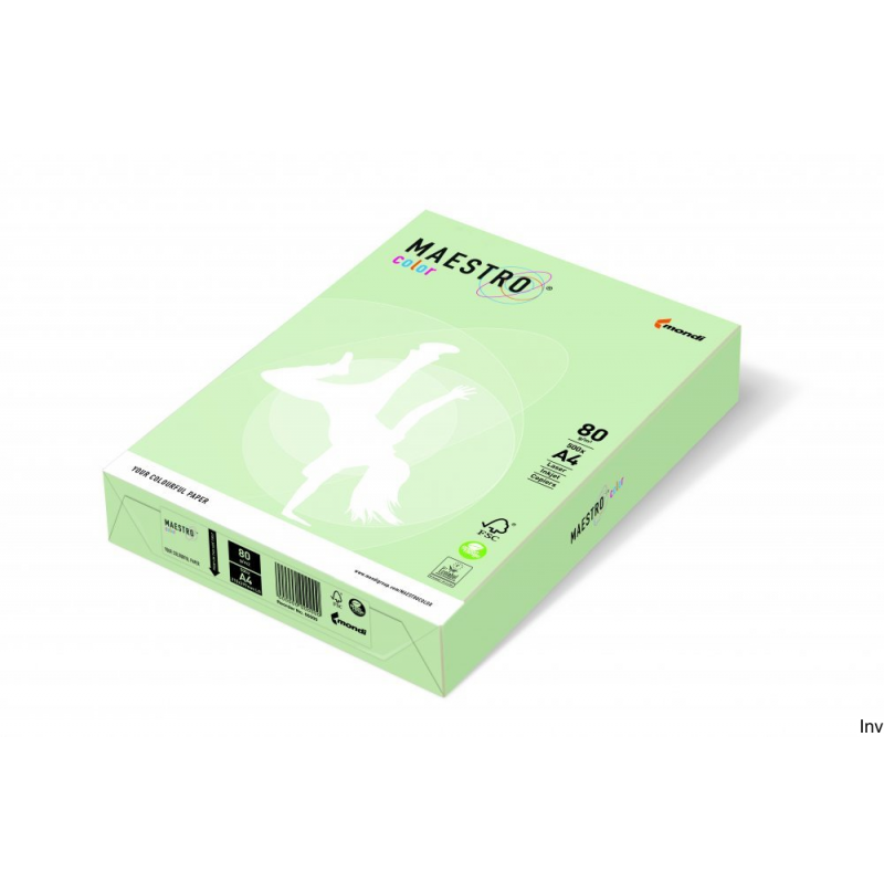 Papier xero A4 80g jasna zieleń Maestro, 250 arkuszy