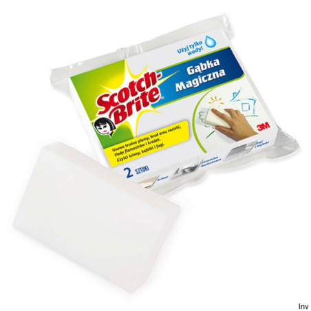 Gąbka czyszcząca Scotch Brite 3M biała 2 sztuki do usuwania plam i zabrudzeń