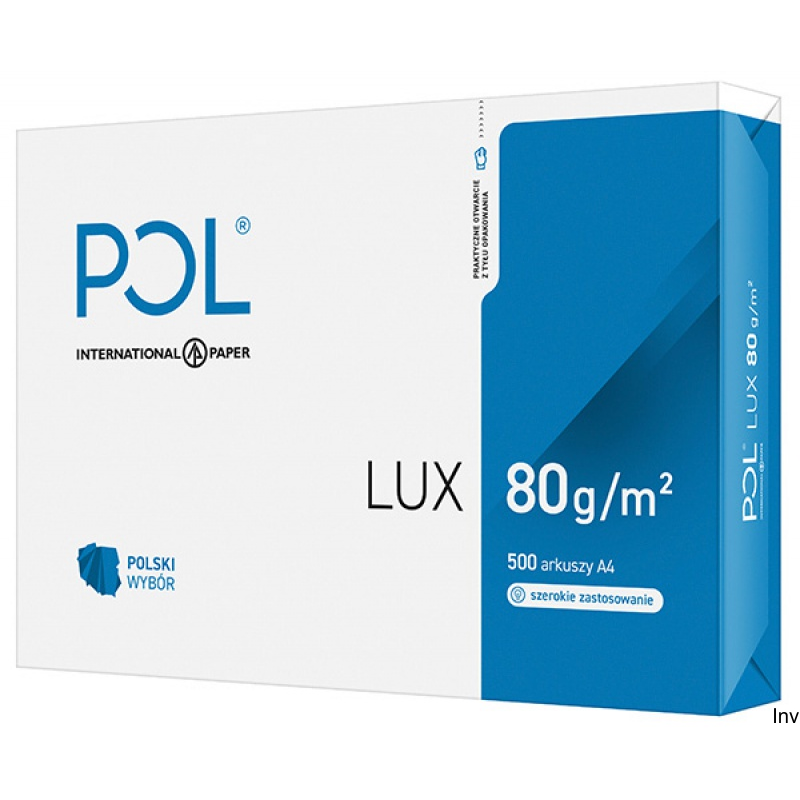 Papier xero A4 80g POLLUX, białość B, 500 arkuszy do wydruków czarno-białych i kolorowych