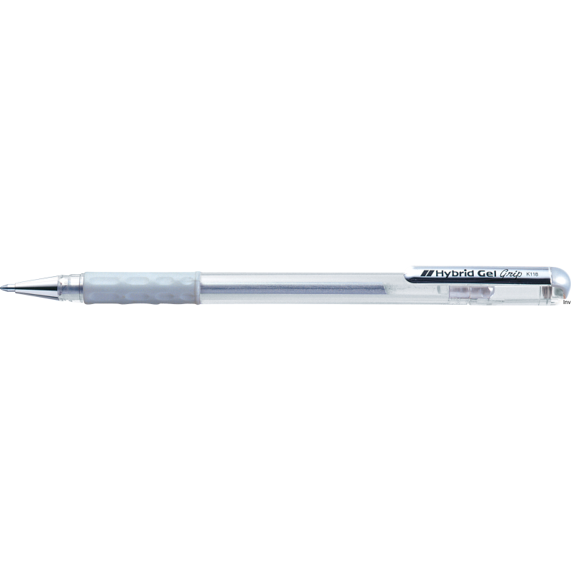 Długopis żelowy 0,8 mm srebrny Pentel Hybrid Gel Grip