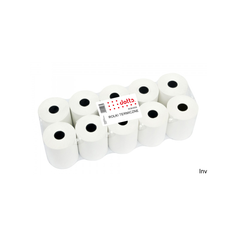 Rolki termiczne Dotts 28x25 mm BPA FREE, 10 sztuk, papier 50 g/m2, trwałość wydruku do 7 lat