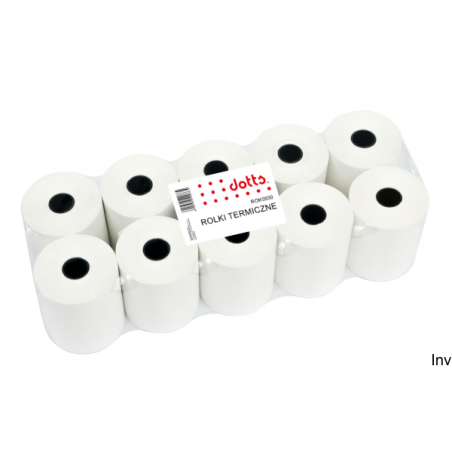Rolki termiczne Dotts 28x25 mm BPA FREE, 10 sztuk, papier 50 g/m2, trwałość wydruku do 7 lat