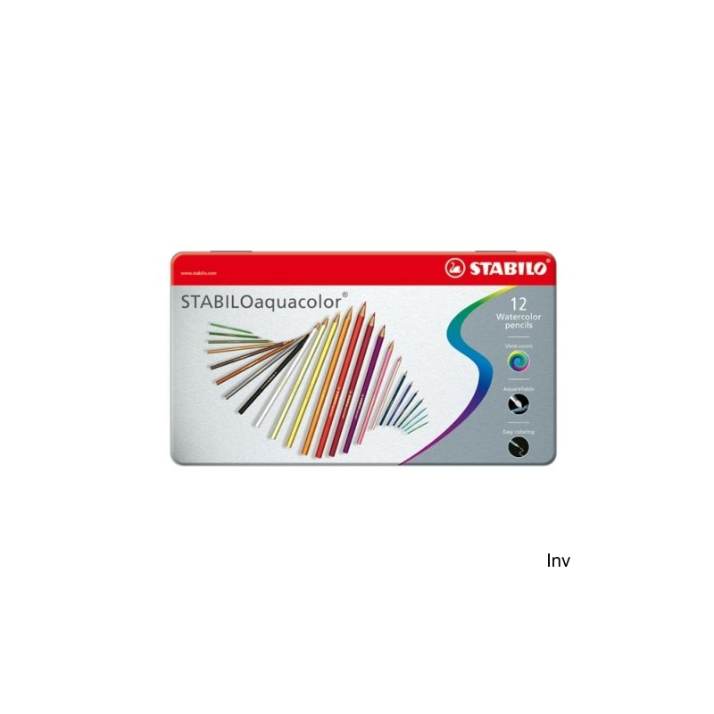 Kredki akwarelowe Stabilo Aquacolor 12 sztuk w metalowym etui