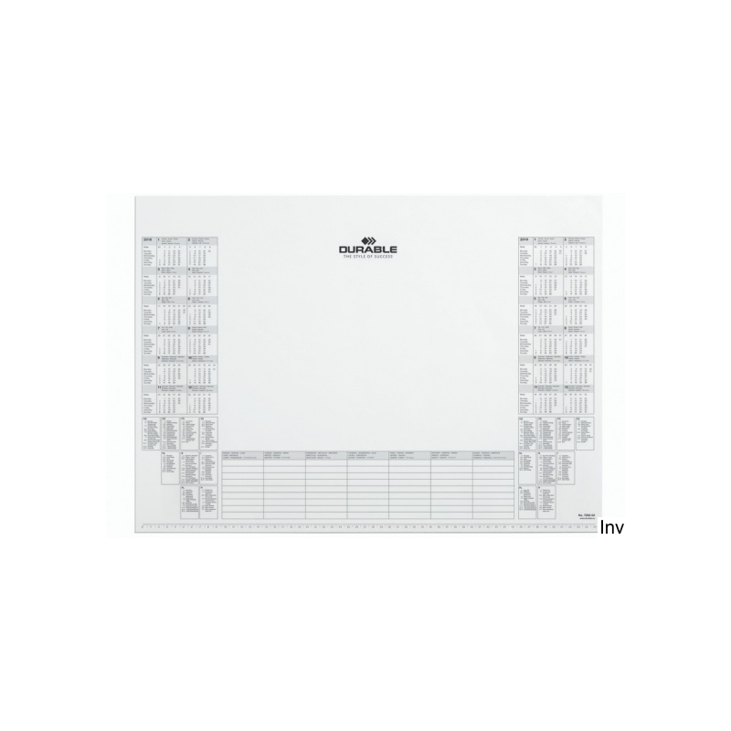 Wkład z kalendarzem do podkładu na biurko Durable 7291, 25 arkuszy, biały, 570 x 410 mm