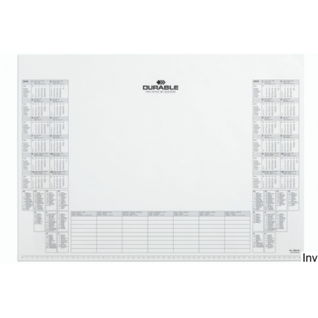 Wkład z kalendarzem do podkładu na biurko Durable 7291, 25 arkuszy, biały, 570 x 410 mm