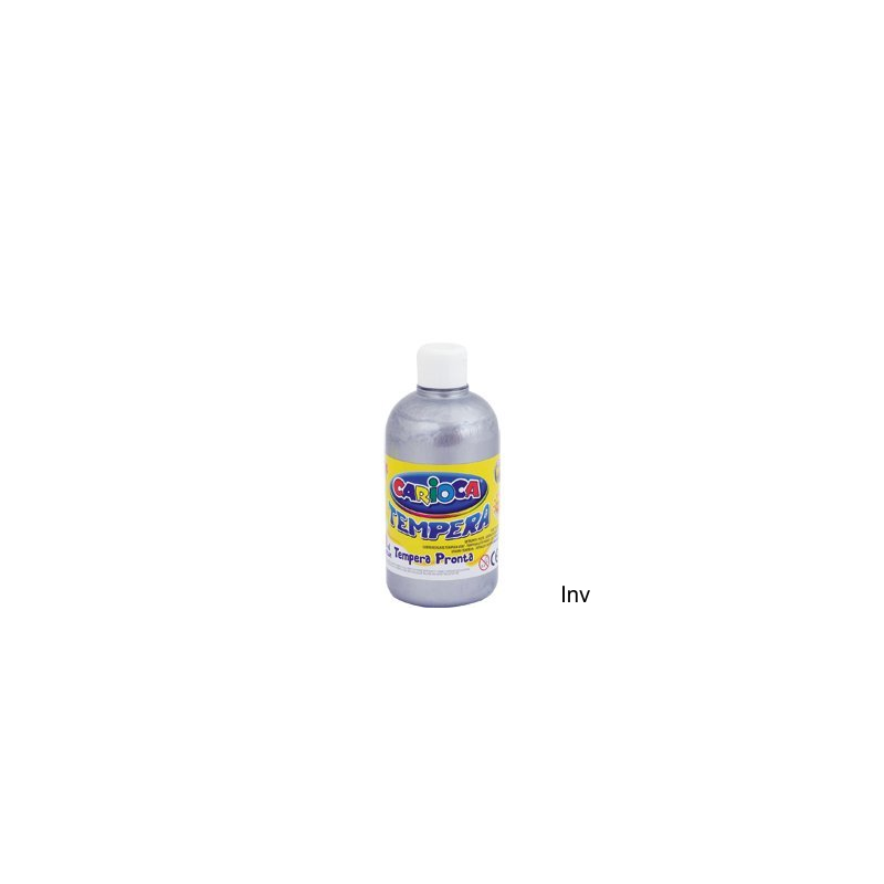 Farba tempera 500 ml srebrna Carioca do malowania na papierze, kartonie i drewnie