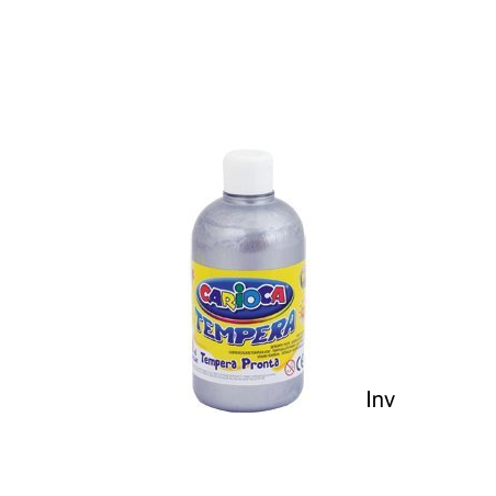 Farba tempera 500 ml srebrna Carioca do malowania na papierze, kartonie i drewnie