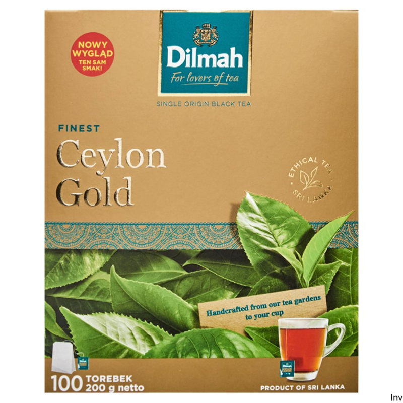 Herbata Dilmah Ceylon Gold 100 sztuk x 2 g czarna saszetki