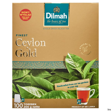 Herbata Dilmah Ceylon Gold 100 sztuk x 2 g czarna saszetki