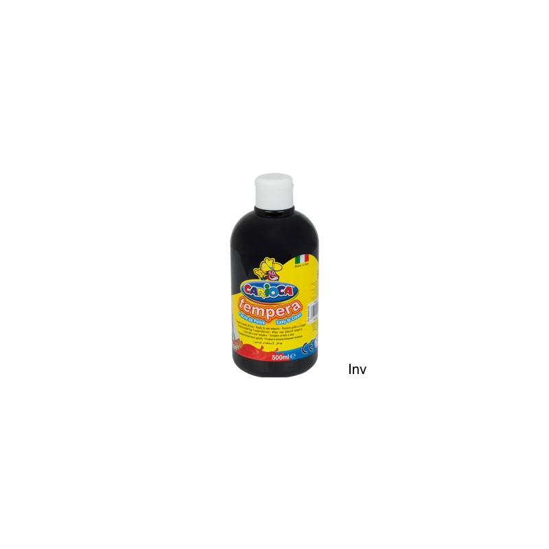 Farba tempera Carioca 500 ml czarna do malowania na papierze, kartonie, drewnie i polistyrenie