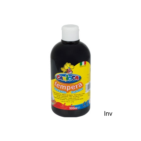 Farba tempera Carioca 500 ml czarna do malowania na papierze, kartonie, drewnie i polistyrenie