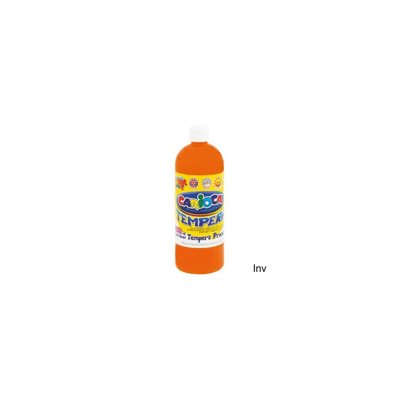 Farba tempera 1000 ml pomarańczowa Carioca do malowania na papierze, kartonie, drewnie i polistyrenie