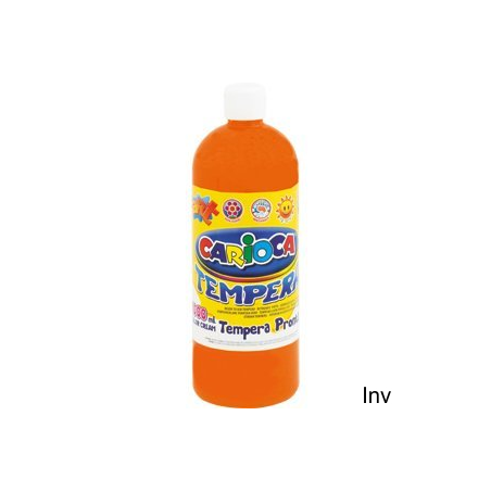 Farba tempera 1000 ml pomarańczowa Carioca do malowania na papierze, kartonie, drewnie i polistyrenie