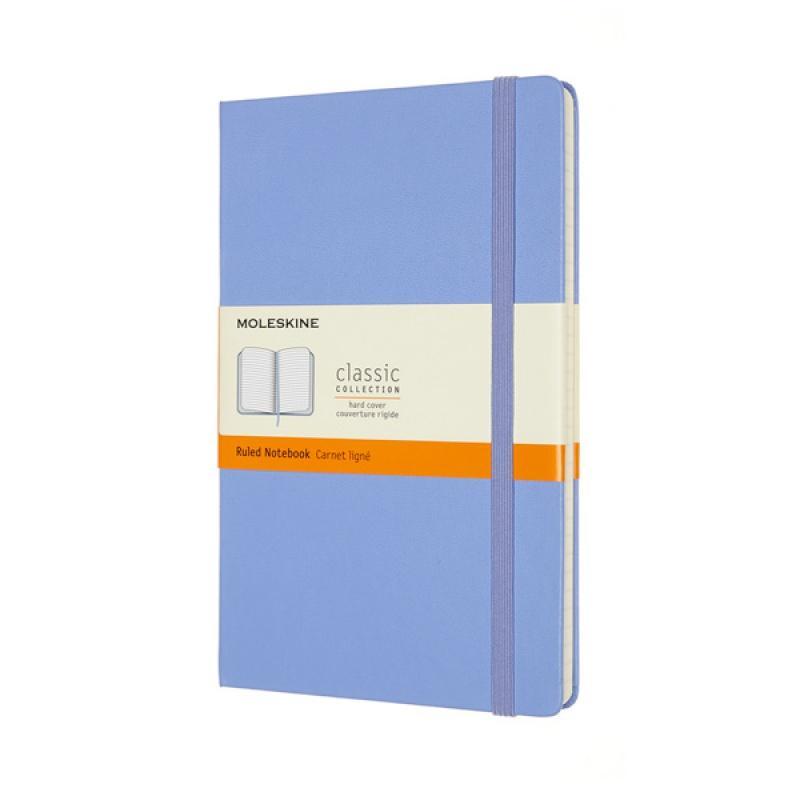 Notes MOLESKINE Classic L (13x21 cm) w linie, twarda oprawa, hydrangea blue, 240 stron, niebieski