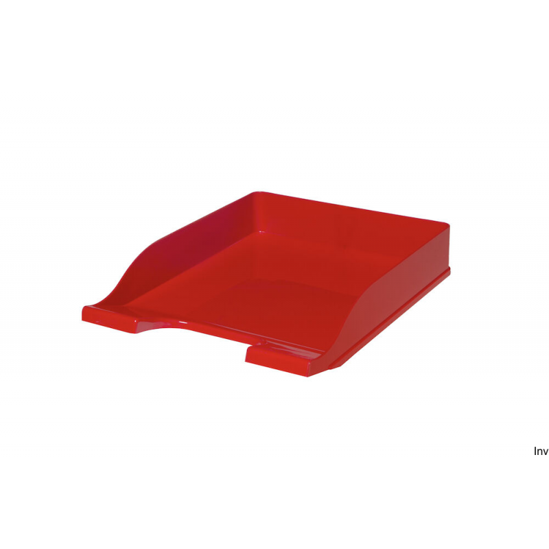 Półka na dokumenty Bantex COLORS czerwona z miejscem na etykiety, profilowany przód, łączenie pionowe i kaskadowe