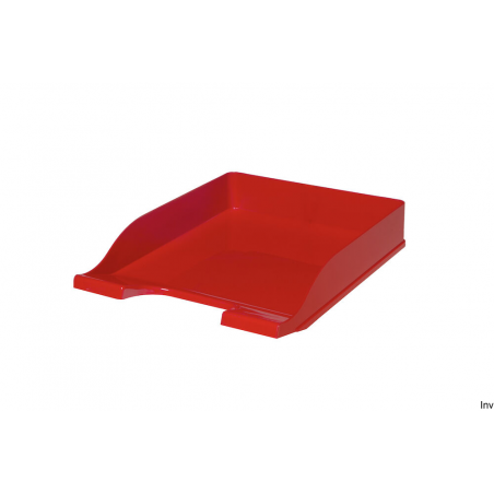 Półka na dokumenty Bantex COLORS czerwona z miejscem na etykiety, profilowany przód, łączenie pionowe i kaskadowe