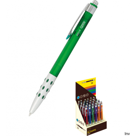 Długopis automatyczny Grand GR-2051A, niebieski tusz, grubość linii 0,7 mm, ergonomiczna obudowa, wymienny wkład GR-W1