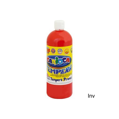 Farba tempera Carioca 1000 ml, czerwony, wodorozcieńczalna, do malowania na papierze, kartonie i drewnie