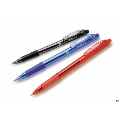 Długopis Pentel 0,7 mm czerwony BK417-B-10 z gumowym uchwytem do biura i szkoły