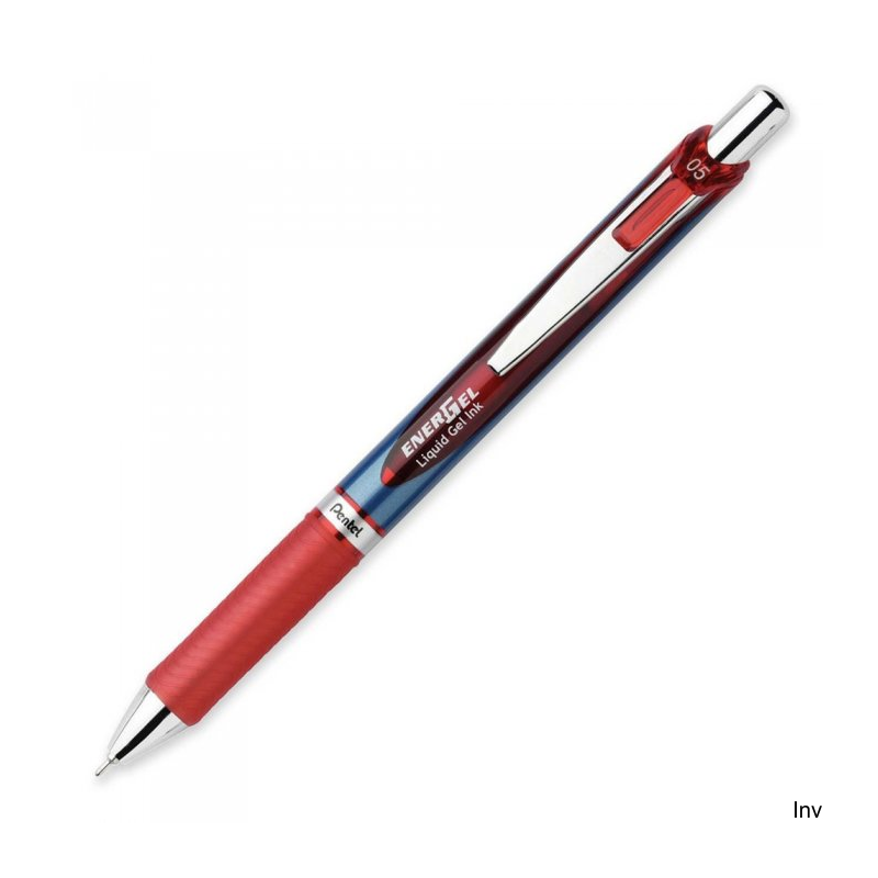 Cienkopis kulkowy 0,5 mm czerwony Pentel BLN75-B z tuszem żelowym, szybkoschnący, przyjazny środowisku