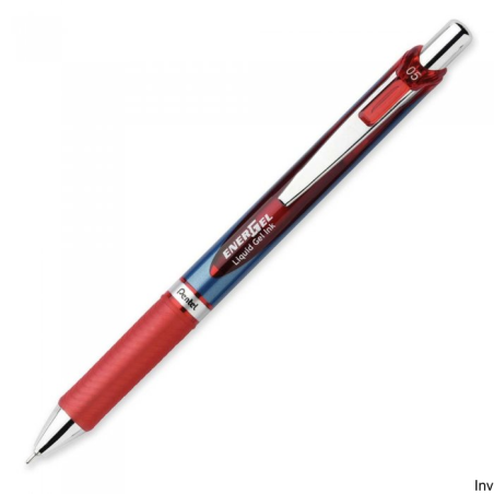 Cienkopis kulkowy 0,5 mm czerwony Pentel BLN75-B z tuszem żelowym, szybkoschnący, przyjazny środowisku