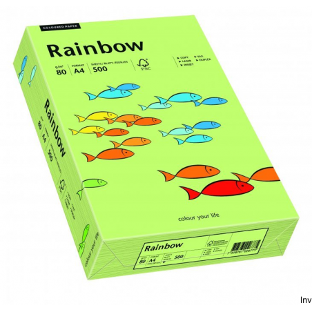 Papier ksero kolorowy Rainbow jasnozielony A4 80 g 1 ryza