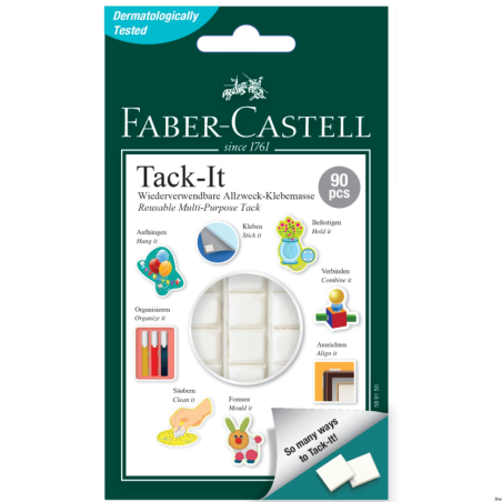 Masa mocująca biała 50g Faber-Castell do tymczasowego nalepiania informacji i plakatów