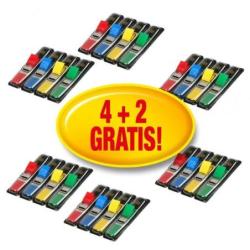 Zestaw promocyjny zakładek POST-IT (683-4), PP, 11,9x43,2mm, 4x(4x35kart.) +2x(4x35kart.)GRATIS, mix kolorów